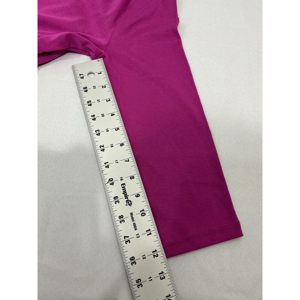 Womans Charter Club Pink 3/4 Sleeve T Shirt Large Supima Cotton - Picture 8 of 9